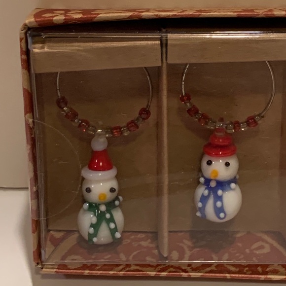 PIER 1 SET OF 6 SNOWMEN DRINK CHARMS. - Picture 3 of 8